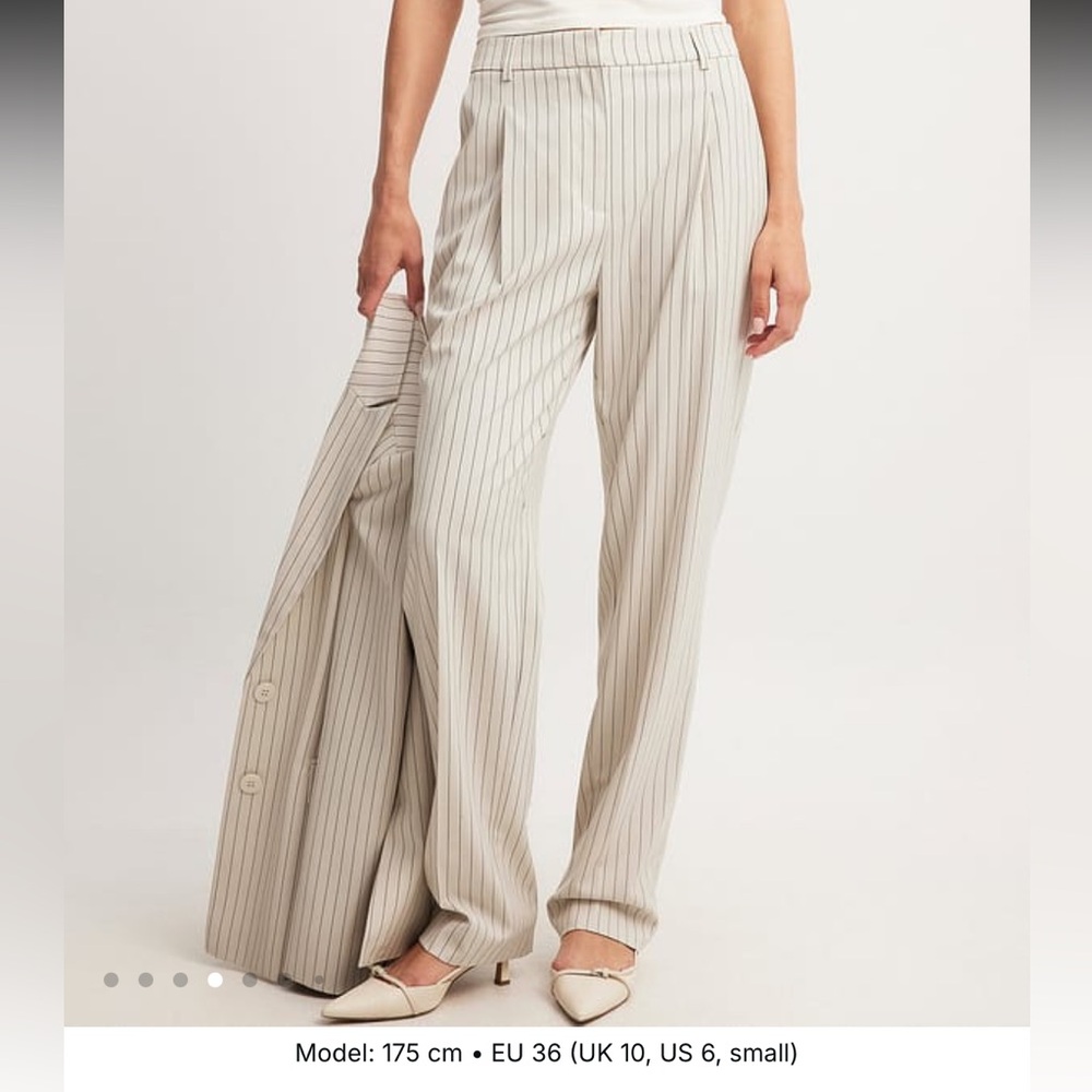 Cream pinstripe women’s trousers